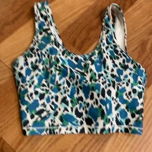 Marika long line sports bra crop exercise tank, built in bra size large
